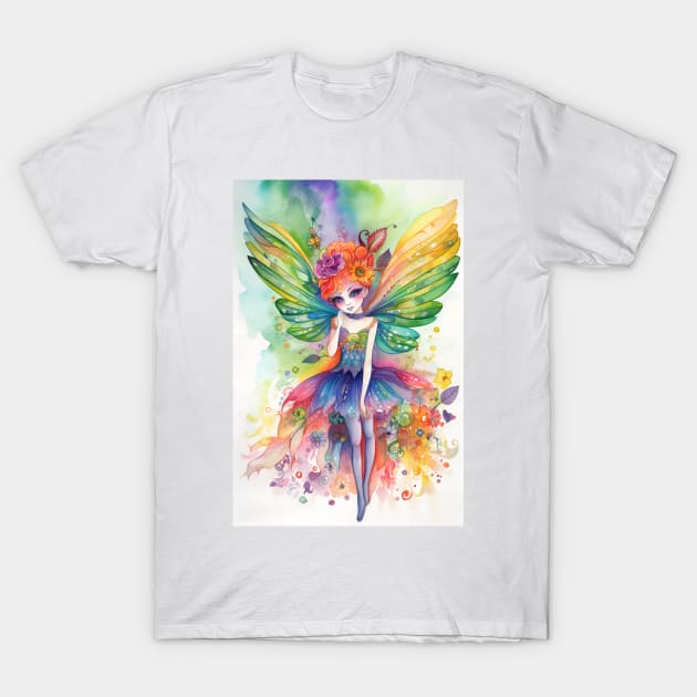 Bright Fairy in the Floral Garden T-Shirt by redwitchart